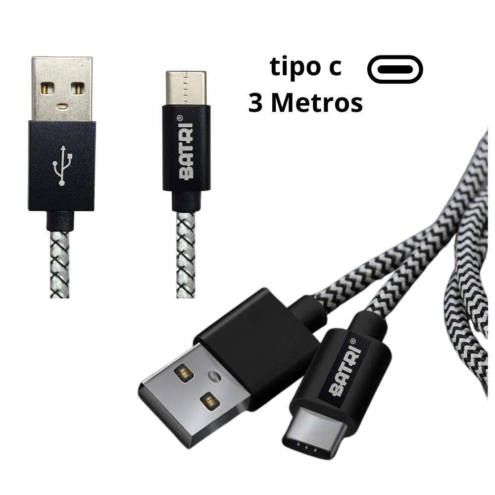 Miniatura 2 de Cable Batri Usb A Tipo C 3 Metros 3.4a